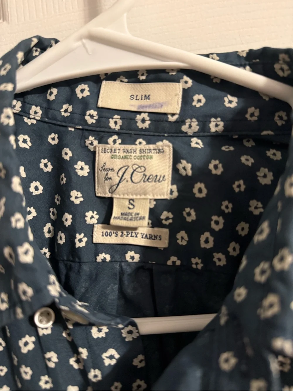 J. Crew Navy Blue Floral Button-Down Shirt